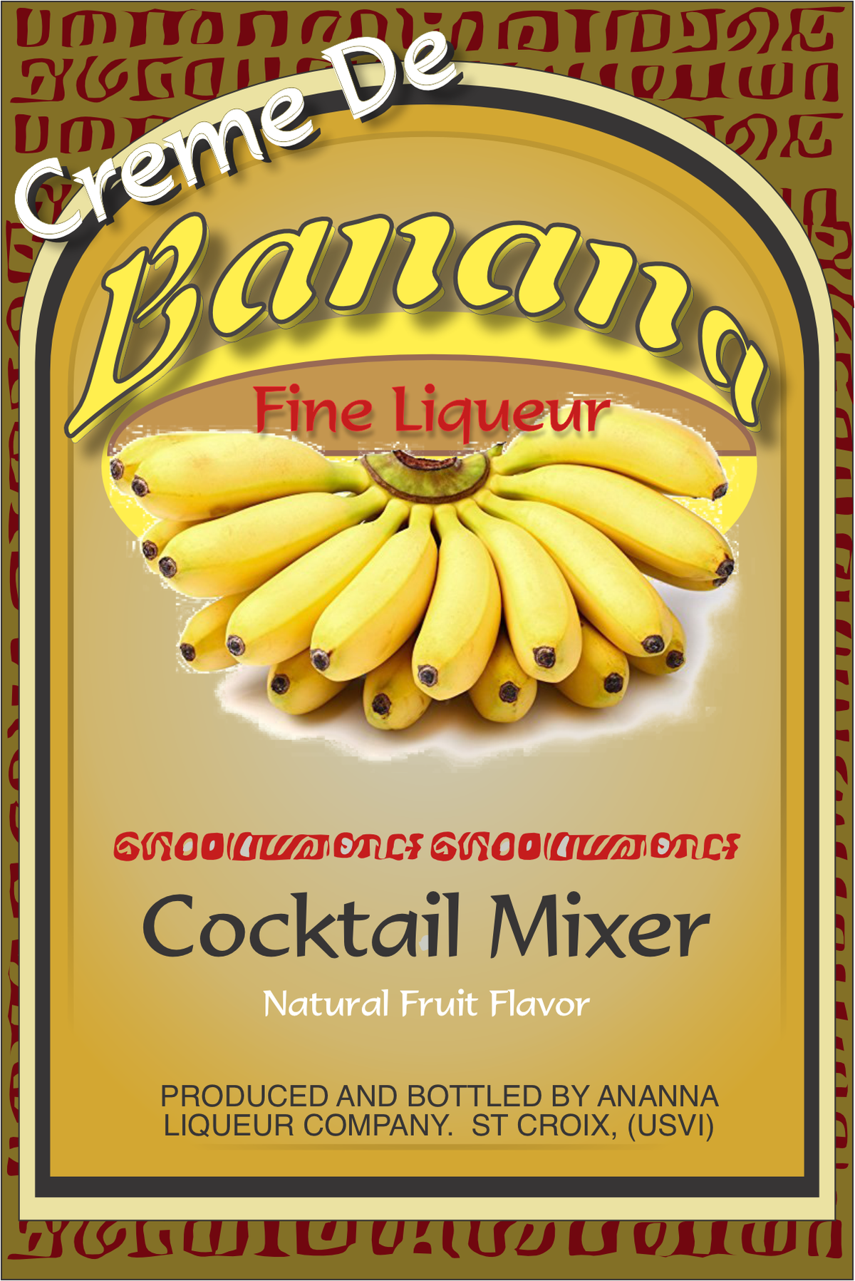 Creme De Bananna Single Self Adhesive Label - Royalty Free for Film Use - Prop Money Inc.