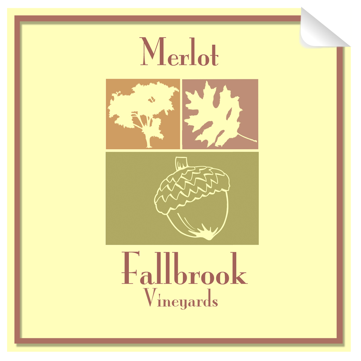 Fallbrook Merlot Wine Bottle Single Self Adhesive Label - License and Royalty Free for Film Use - Prop Money Inc.