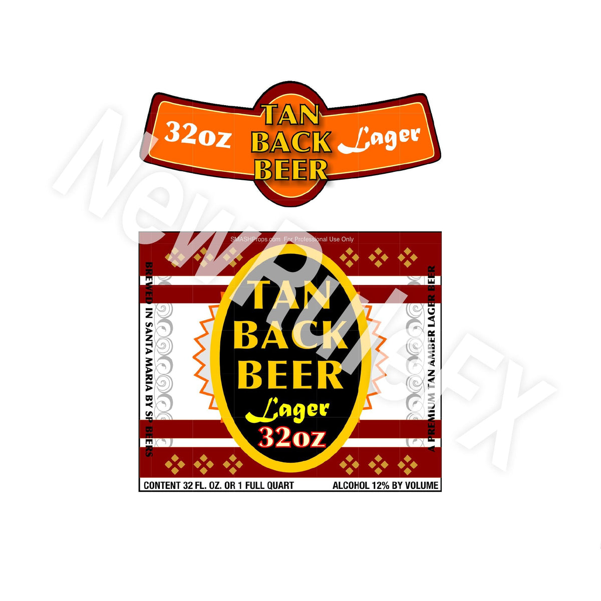 Lager Beer Bottle Single Self Adhesive Label - License and Royalty Free for Film Use - Prop Money Inc.