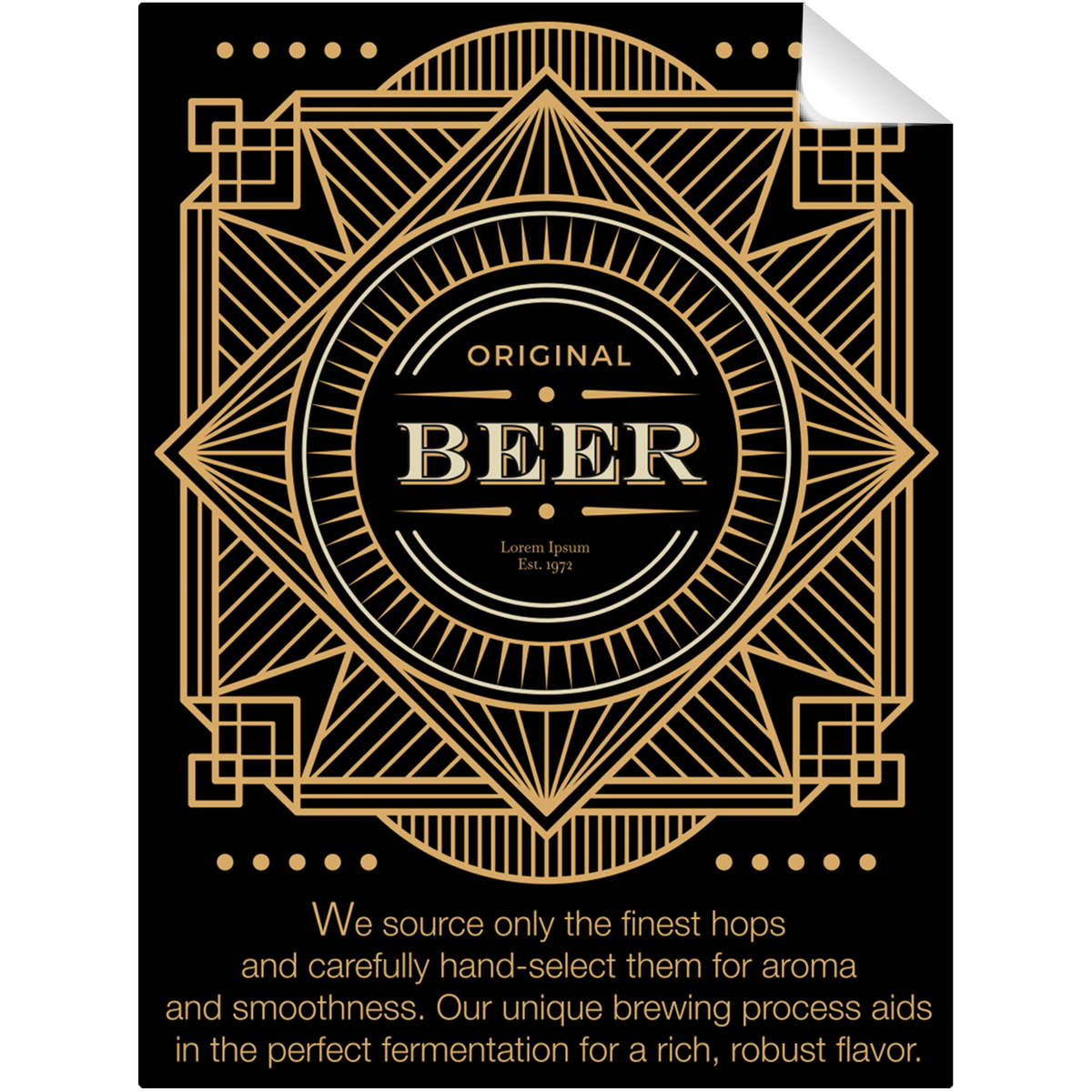 Generic Beer Self Adhesive Bottle Label - Prop Money Inc.