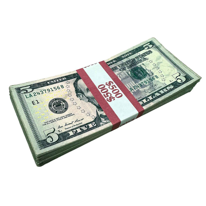 $5 Close-Up ✔️RealAged™ New Series Bills – Realistic Hero Prop Money - Prop Money Inc.