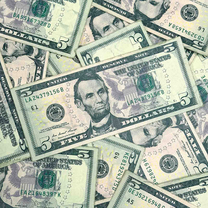 $5 Close-Up ✔️RealAged™ New Series Bills – Realistic Hero Prop Money - Prop Money Inc.