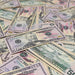 Realistic aged $50 prop money bills for film and photography