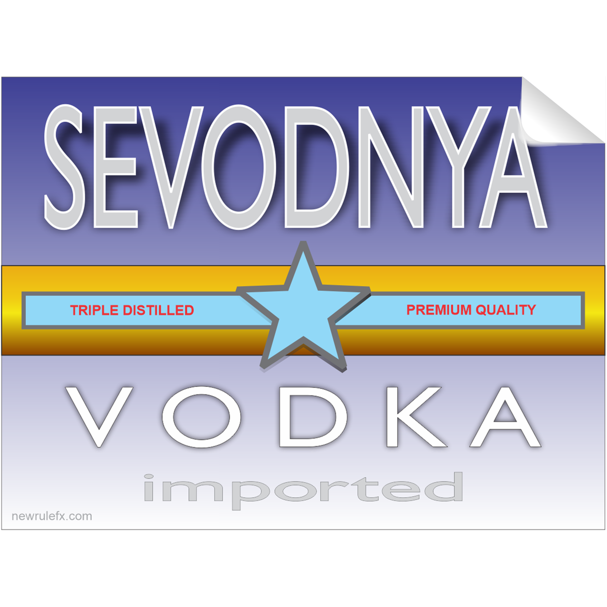 Sevodnya Vodka Single Self Adhesive Label - License and Royalty Free for Film Use - Prop Money Inc.