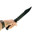 Serrated Spine Combat Rambo Style Poly Training Knife with 8.25 Inch Clip Point Blade Prop - Prop Money Inc.