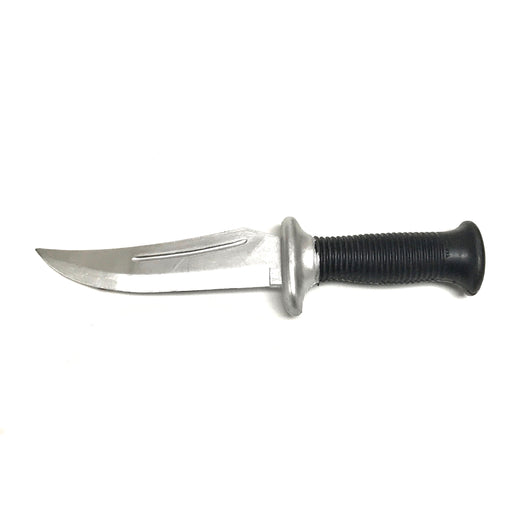 Silver and Black 11 Inch Survival Style Training Knife - Solid Rubber Contact Prop with Safe Blade - Prop Money Inc.