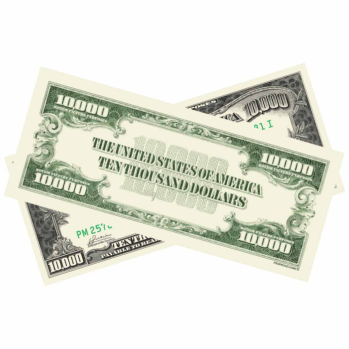 Vintage $10,000 novelty bills for productions and displays