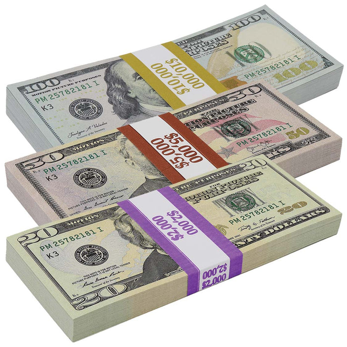 $17,000 Full Print New Series Prop Money Stacks Mix - Prop Money Inc.