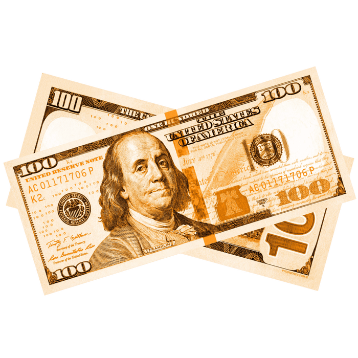 $100 New Series Orange Bills - PropMoney.com