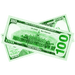 Green novelty money bills for photography decorations and themed celebrations