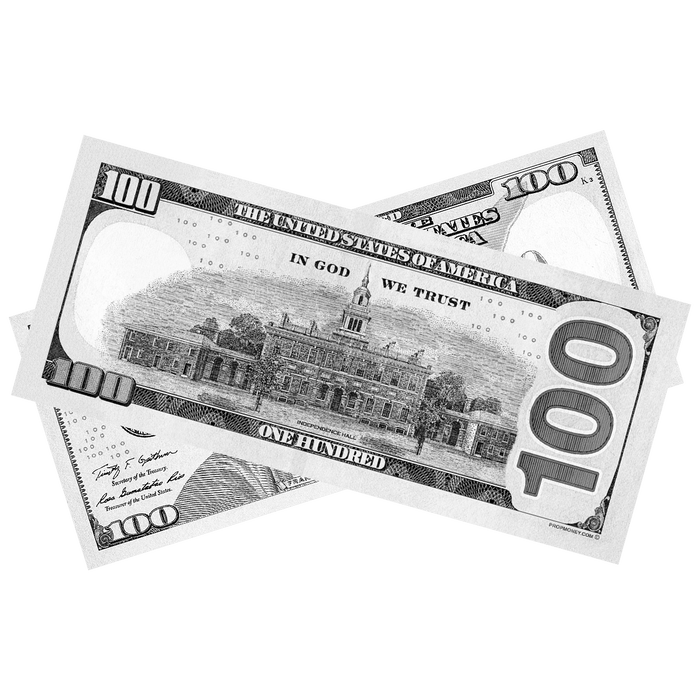 Monochrome gray novelty money bills for photography and creative projects